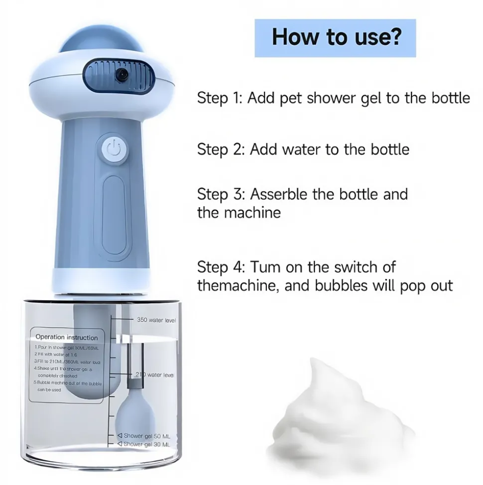 DOWNYPAWS - Produits de nettoyage pour animaux de compagnie: machine de bain et de douche moussante rapide