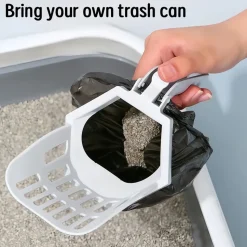 DOWNYPAWS - Ramasse - crottes portables pour litière de chat et chien : distribue sacs intégrés avec rouleau sans contact orange taille moyenne