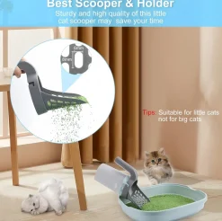 DOWNYPAWS - Ramasse - crottes portables pour litière de chat et chien : distribue sacs intégrés avec rouleau sans contact orange taille moyenne