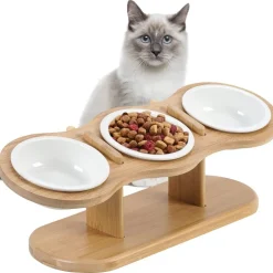 DOWNYPAWS - Réglablegamelle surélevée pour chat