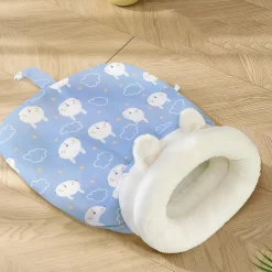 DOWNYPAWS - Sac de couchage pour chat: nid semi - fermé 360° chaud doux en peluche