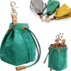 DOWNYPAWS - Sac de rangement portable en toile cirée avec cordon de serrage pour aliments et friandises de chiens