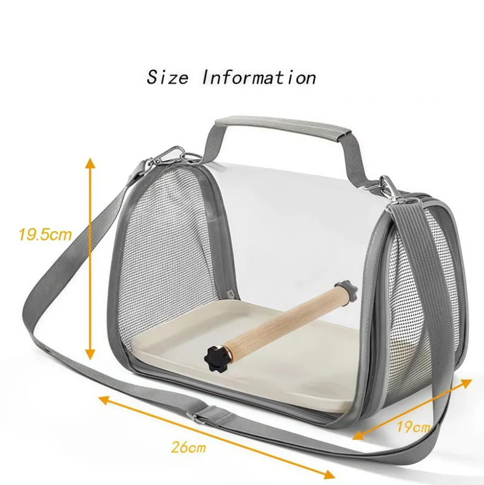 DOWNYPAWS - Sac de voyage léger respirant portable et pliable pour animaux de compagnie - cage à oiseaux pour perroquets à porter à une épaule
