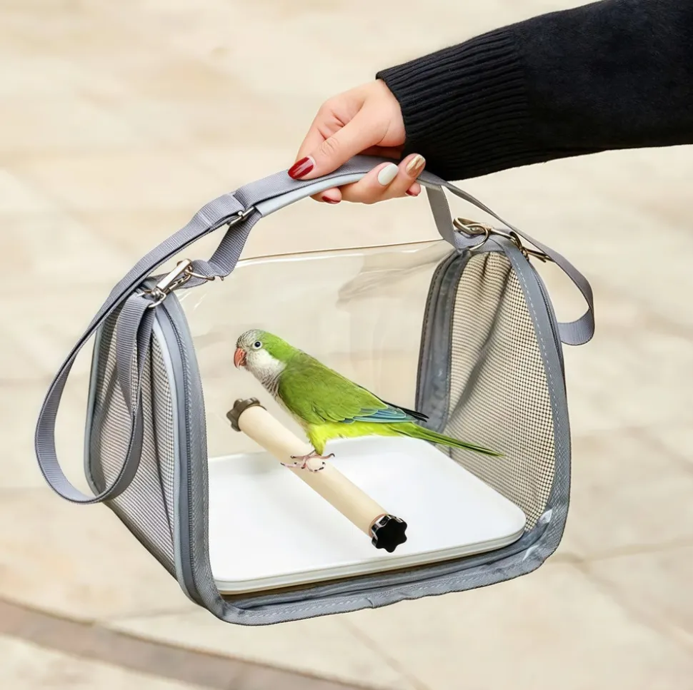 DOWNYPAWS - Sac de voyage léger respirant portable et pliable pour animaux de compagnie - cage à oiseaux pour perroquets à porter à une épaule