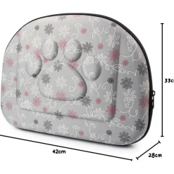 DOWNYPAWS - Sac pour chat-sac de transport pliable pour chat et chien-gris-42*33*28.5cm