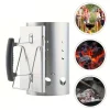 DOWNYPAWS - Seau d'allumage en acier inoxydable multifonctionnel et pratique pour le camping et le barbecue