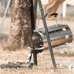 DOWNYPAWS - Seau d'allumage en acier inoxydable multifonctionnel et pratique pour le camping et le barbecue