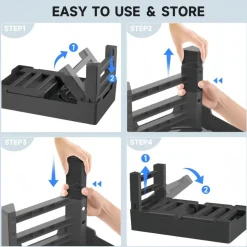 DOWNYPAWS - Table d'alimentation en acier inoxydable pour animaux - bol nourriture lente, eau flottant, hauteur réglable, durable