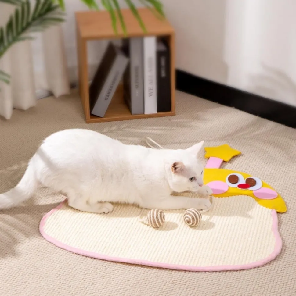 DOWNYPAWS - Tapis à gratter en sisal pour chat suspension