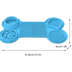 DOWNYPAWS - Tapis à lécher pour chiens bleu