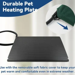 DOWNYPAWS - Tapis chauffant pour chat et chien - 40 x 29 cm - avec contrôle de température et minuterie - adapté à l'extérieur