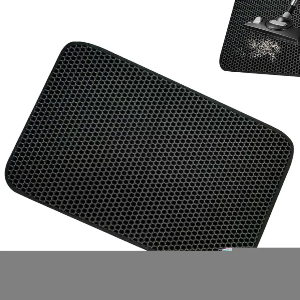 DOWNYPAWS - Tapis de litière pour chat noir 40*50cm