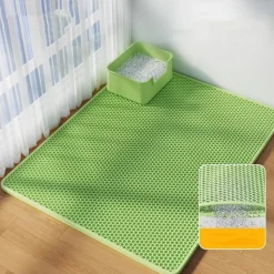 DOWNYPAWS - Tapis de litière anti-déversement pour chat vert 40*50cm