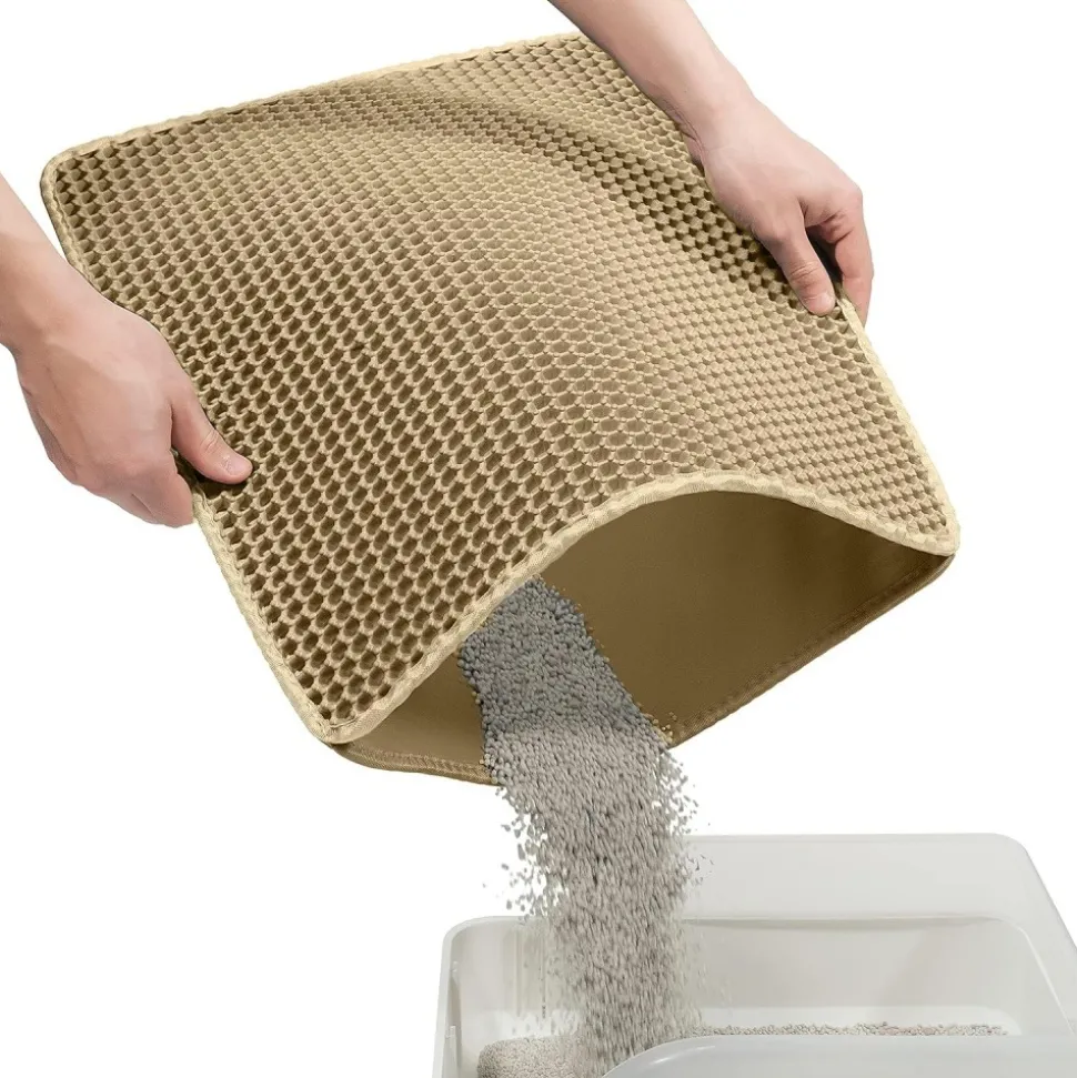 DOWNYPAWS - Tapis de litière pour chat kaki 45*60cm
