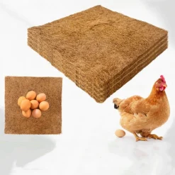 DOWNYPAWS - Tapis en fibre de noix de coco pour nid d'oiseau et animal de compagnie 55*55cm 2 pièces