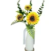 DOWNYPAWS - Tournesol artificiel 3 têtes + vase