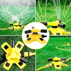 DOWNYPAWS - Tête d'arrosage automatique rotative à 360 degrés pour pépinière: arroseur à trois branches dispositif d'arrosage tandem