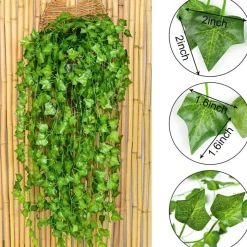 DOWNYPAWS - Vignes artificielles, fausses vignes vertes 12 pièces, pour décoration suspendue