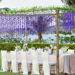 DTOPBUYAGE - Bande de wisteria artificielle pour décoration de mariage violet 2 pièces dtopbuyage