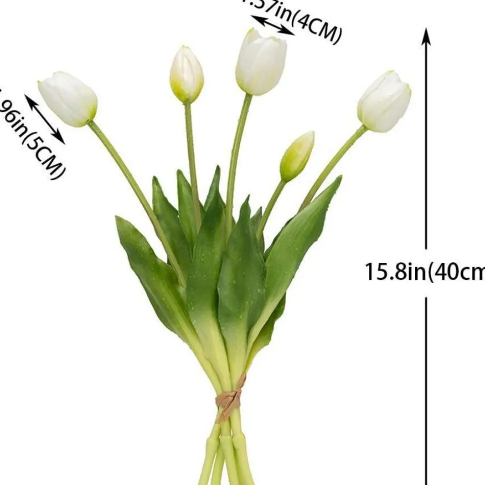 DTOPBUYAGE - Bouquet de 10 tulipes artificielles champagne dtopbuyage