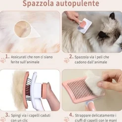 DTOPBUYAGE - Brosse autonettoyante pour chiens et chats longs et courts poils