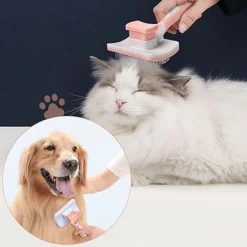 DTOPBUYAGE - Brosse autonettoyante pour chiens et chats longs et courts poils