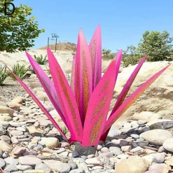 DTOPBUYAGE - Décoration en fer de plante d'agave pour jardin rose dtopbuyage