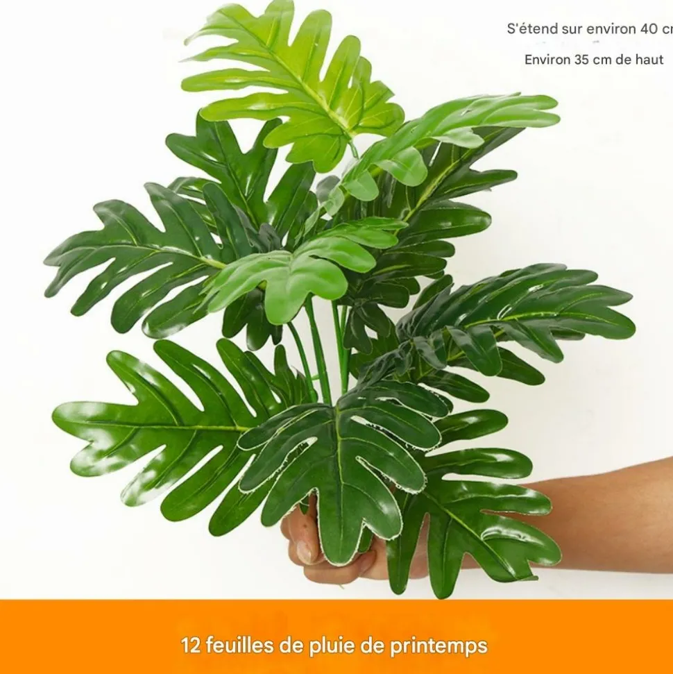DTOPBUYAGE - Décoration pour mur de plantes artificielles - feuille de pluie de printemps à 12 têtes - dtopbuyage