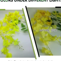DTOPBUYAGE - Fleurs artificielles de glycine et de cassia fistula pour décoration du plafond jaune*2 dtopbuyage