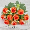 DTOPBUYAGE - Fleurs artificielles, gypsophile et rose diamant 2 pièces orange