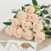 DTOPBUYAGE - Fleurs artificielles de faux roses pour décoration et cadeau champagne (2 pièces)