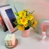 DTOPBUYAGE - Fleurs artificielles de tournesol et de marguerite avec pot blanc - dtopbuyage
