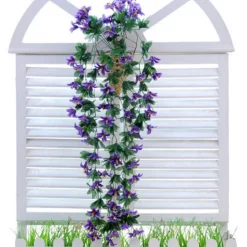 DTOPBUYAGE - Fleurs artificielles - tiges, paniers mural et fleurs pour décoration violet - dtopbuyage