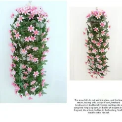 DTOPBUYAGE - Fleurs artificielles - tiges, paniers mural et fleurs pour décoration violet - dtopbuyage