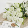 DTOPBUYAGE - Fleurs artificielles de faux roses pour décoration et cadeau blanc (2 pièces)