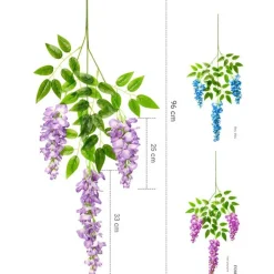 DTOPBUYAGE - Fleurs artificielles de glycine et de cassia fistula pour décoration du plafond violet*2 dtopbuyage