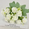 DTOPBUYAGE - Fleurs artificielles, gypsophile et rose diamant 2 pièces blanches