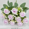 DTOPBUYAGE - Fleurs artificielles, gypsophile et rose diamant 2 pièces violet