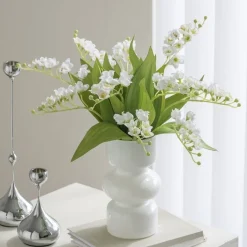 DTOPBUYAGE - Fleurs de muguet artificielles - 5 branches pour bouquet - blanc dtopbuyage