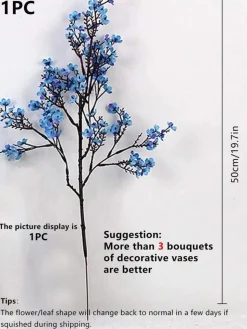 DTOPBUYAGE - Fleurs pour maison mariage fête etc blue cerez 10 bâtons dtopbuyage
