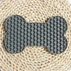 DTOPBUYAGE - Gamelle silicone à ventouse pour chien gris