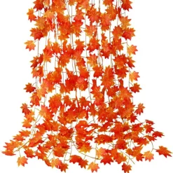 DTOPBUYAGE - Garland de feuilles d'érable d'automne artificielles - 12 pièces dtopbuyage