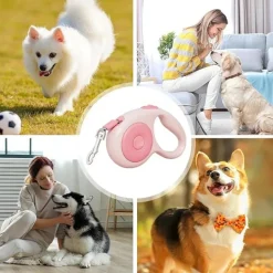 DTOPBUYAGE - Laisse rétractable antidérapante pour chiens
