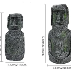 DTOPBUYAGE - Lot 2 statues tête île pâques déco