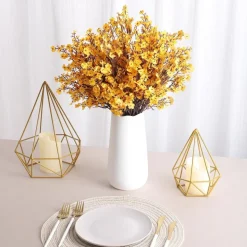 DTOPBUYAGE - Lot de 10 fleurs artificielles d'automne en soie orange pour diverses décorations dtopbuyage