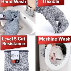 DTOPBUYAGE - Lot de 4 gants anti - coupures niveau 5 (2m+2l)
