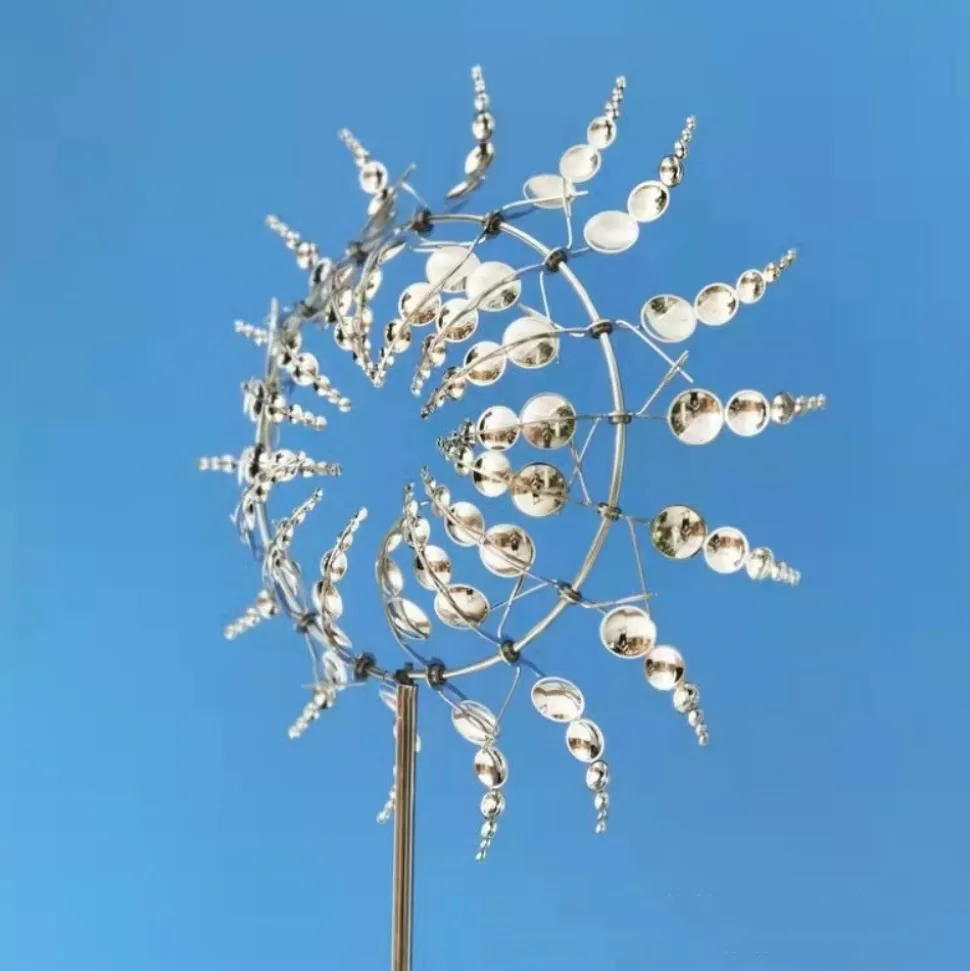 DTOPBUYAGE - Moulinets de décoration pour jardin argent dtopbuyage