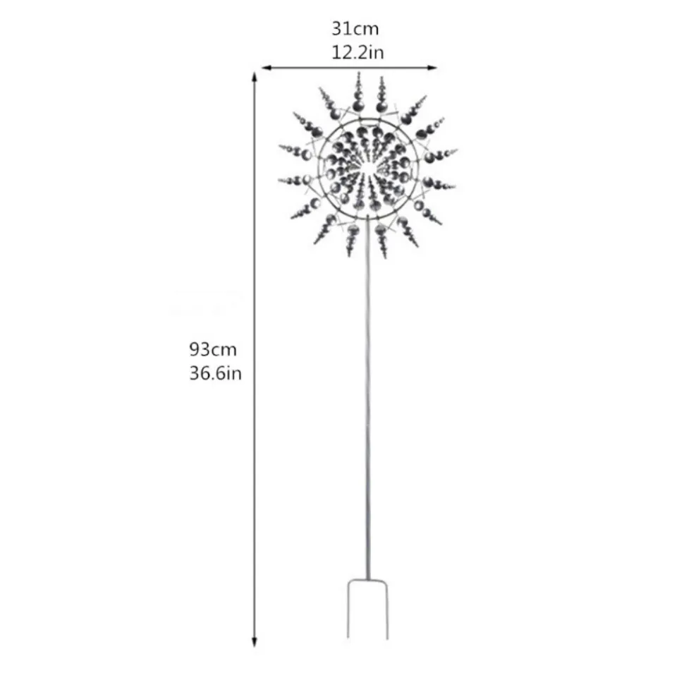 DTOPBUYAGE - Moulinets de décoration pour jardin argent dtopbuyage