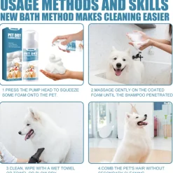 DTOPBUYAGE - Mousse de bain sec pour animaux de compagnie, 60 ml - dtopbuyage