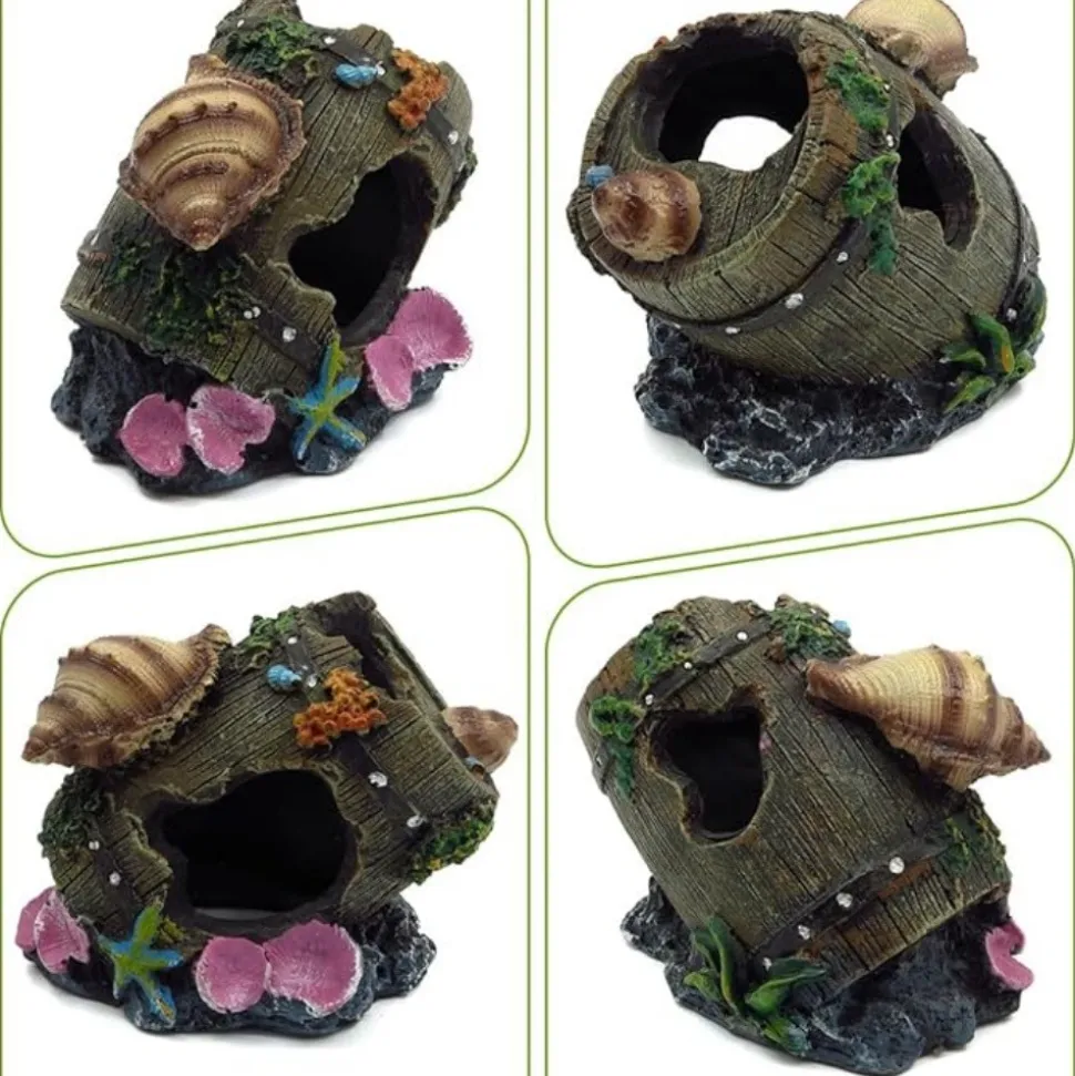 DTOPBUYAGE - Ornement aquarium barrel cave 1 pcs